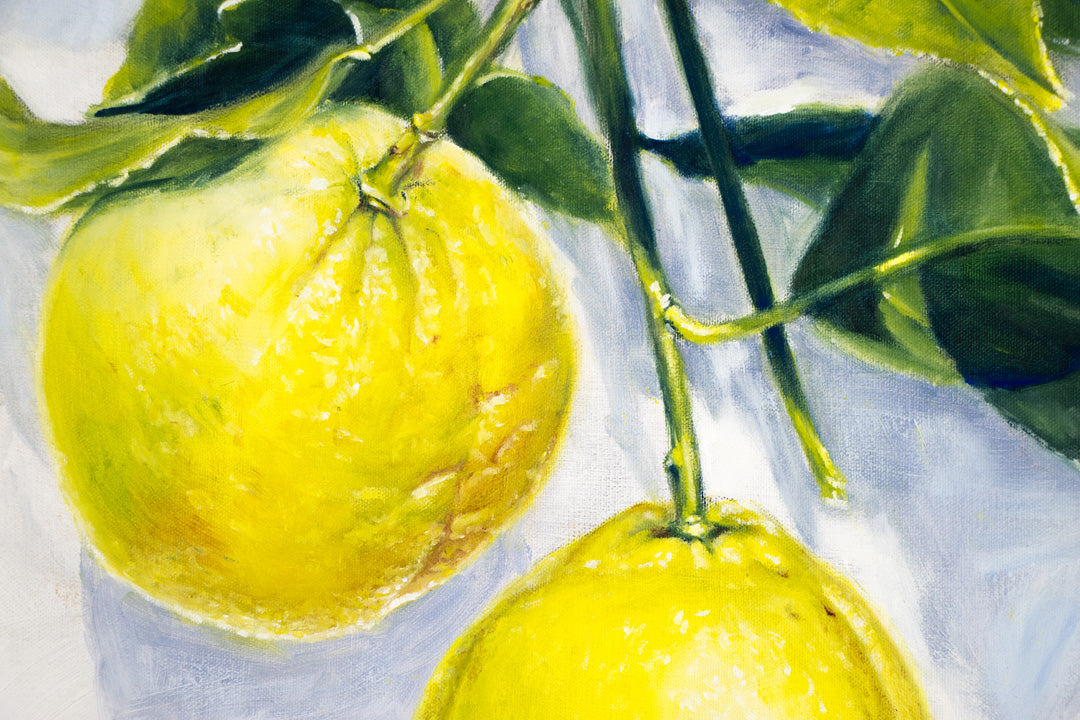 Garden Lemons - Original Oil Painting by Robyn Palescandolo