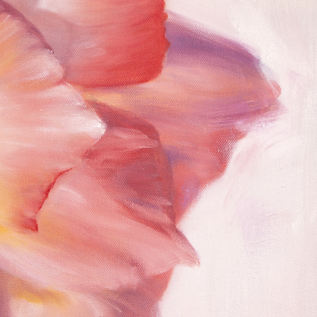 Peach Garden Rose - Original Oil Painting by Robyn Palescandolo