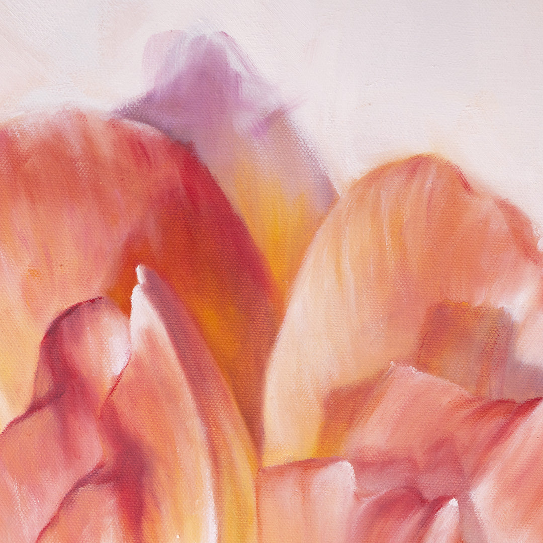 Peach Garden Rose - Original Oil Painting by Robyn Palescandolo