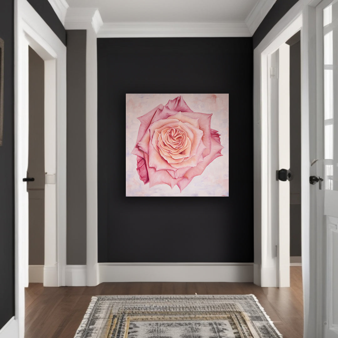 Pink Heirloom Rose - Original Oil Painting by Robyn Palescandolo