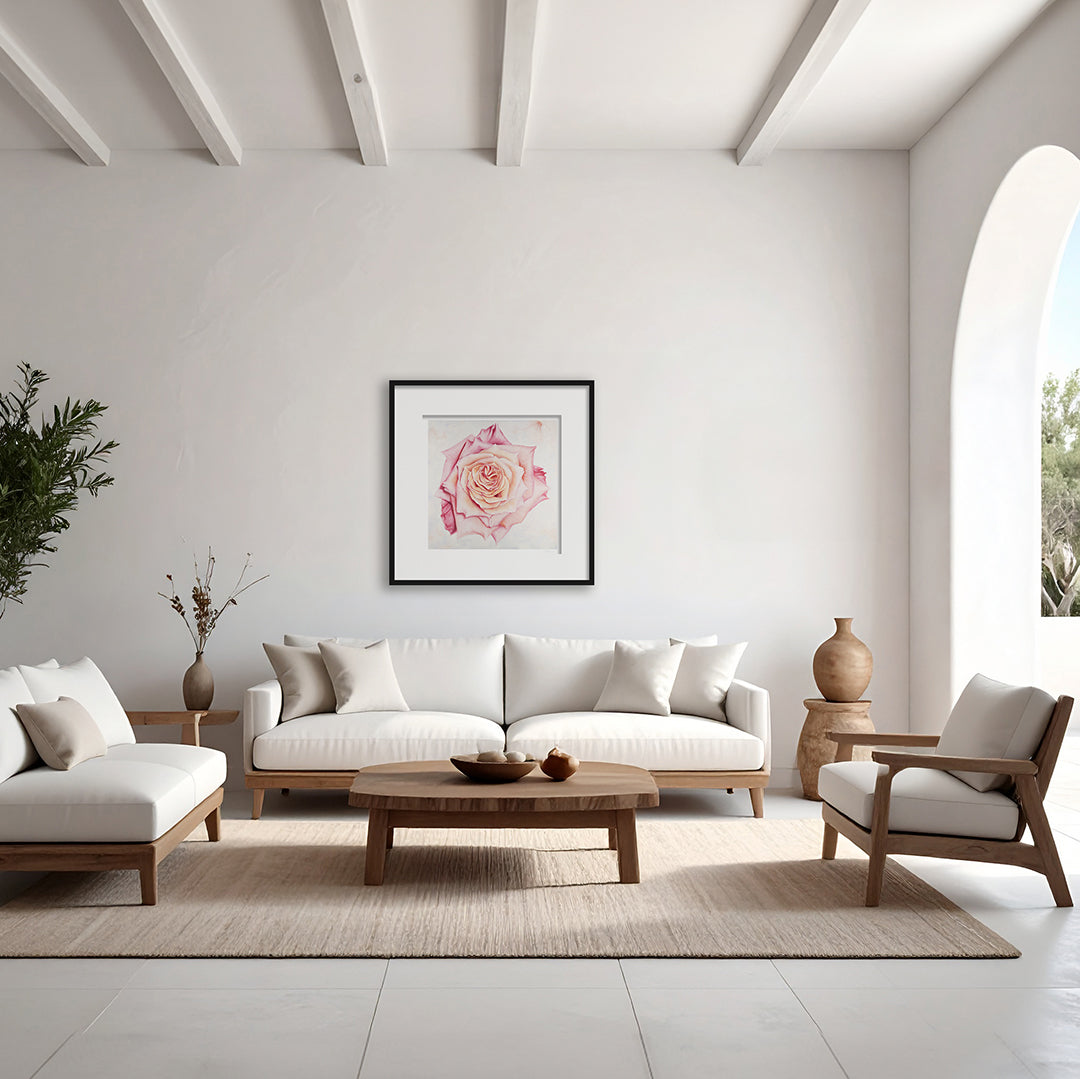 Pink Heirloom Rose - Botanical Print on Fine Art Paper