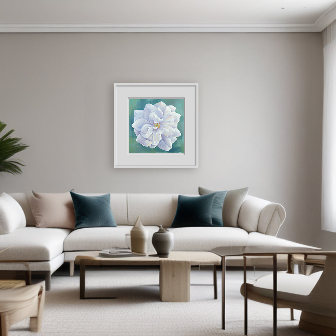 White Garden Rose - Botanical Print on Fine Art Paper