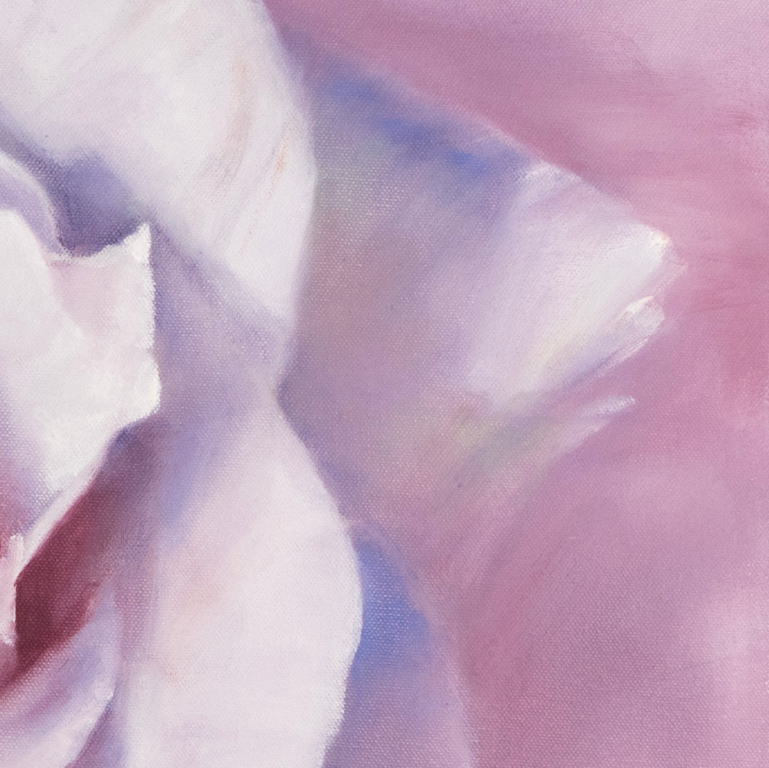 White Rose in a Lavender Haze - Original Oil Painting by Robyn Palescandolo