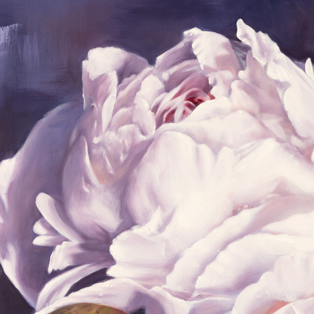 Bouquet: White Winter Peonies - Original Oil Painting by Robyn Palescandolo