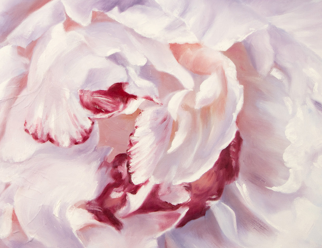 Bouquet: White Winter Peonies - Original Oil Painting by Robyn Palescandolo