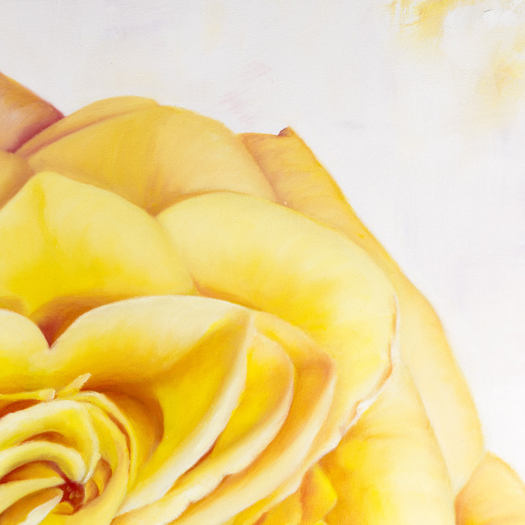 Yellow Heirloom Rose - Original Oil Painting by Robyn Palescandolo