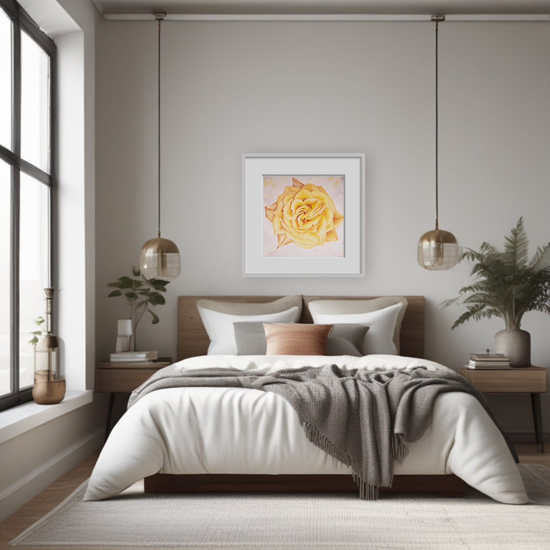 Yellow Heirloom Rose - Botanical Print on Fine Art Paper