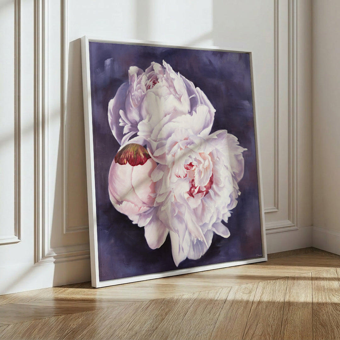 Bouquet: White Winter Peonies - Original Oil Painting by Robyn Palescandolo