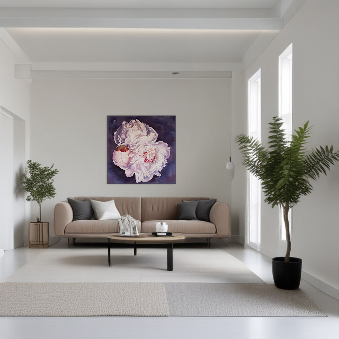 Bouquet: White Winter Peonies - Original Oil Painting by Robyn Palescandolo