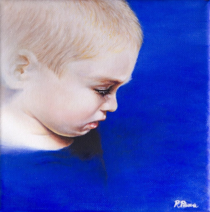 Profile Portrait of Damiano, Small Scale Oil Painting on Canvas