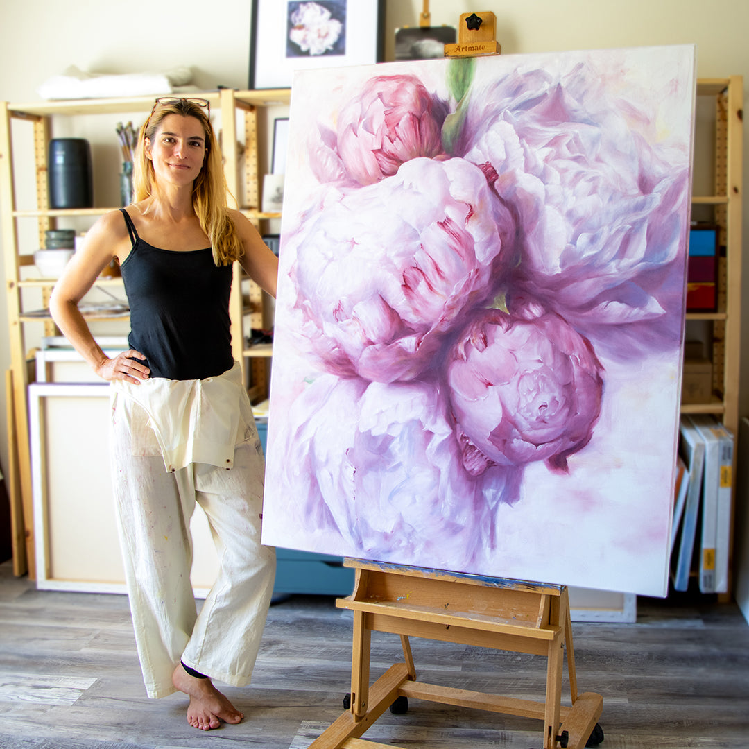 Bouquet of Peonies - Original Oil Painting by Robyn Palescandolo