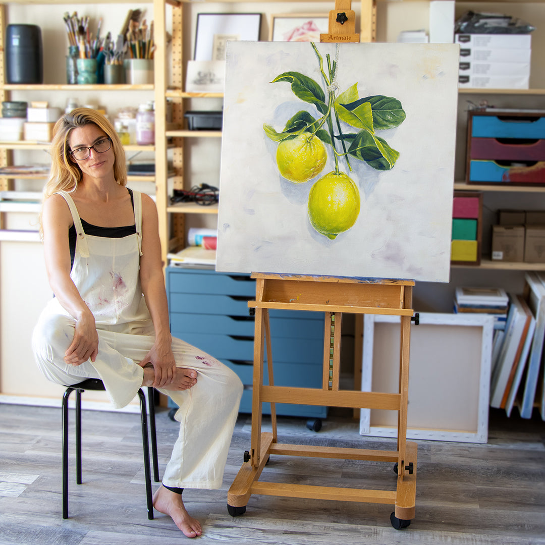 Garden Lemons - Original Oil Painting by Robyn Palescandolo