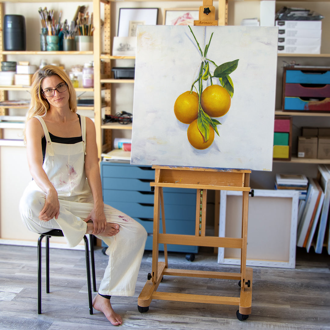 Garden Oranges - Original Oil Painting by Robyn Palescandolo