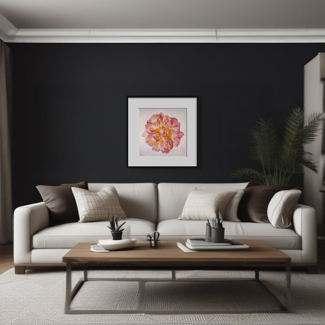 Peach Garden Rose - Botanical Print on Fine Art Paper