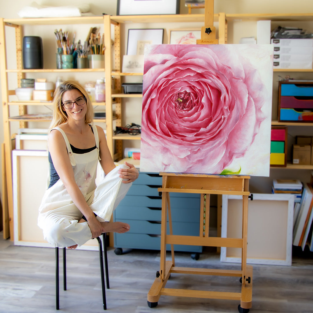 Pink Bundle of Rose - Original Oil Painting by Robyn Palescandolo