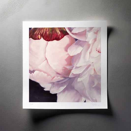 Bouquet: White Winter Peonies, Detail - Limited Edition Botanical Print on Fine Art Paper