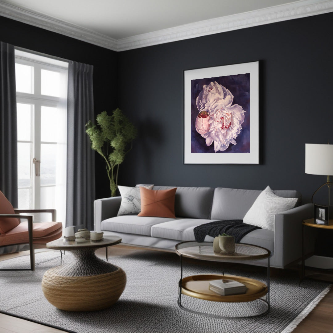 Bouquet: White Winter Peonies - Limited Edition Botanical Print on Fine Art Paper - Series of 25