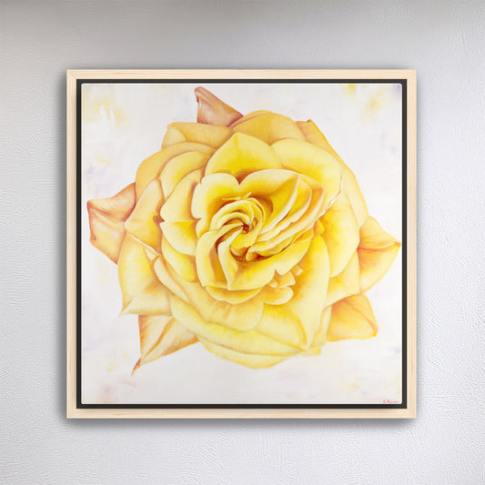 Yellow Heirloom Rose - Botanical Print on Fine Art Canvas