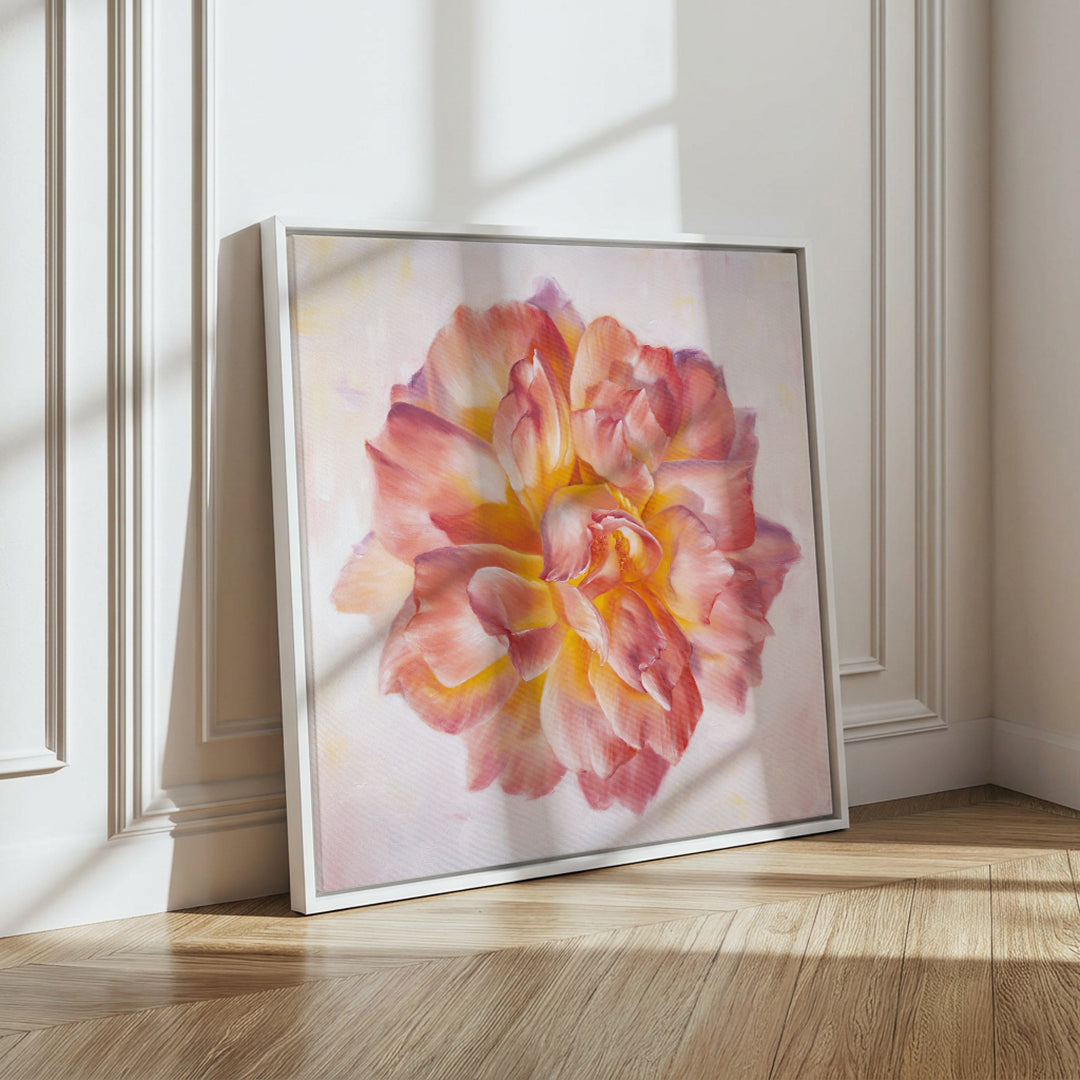 Peach Garden Rose - Original Oil Painting by Robyn Palescandolo