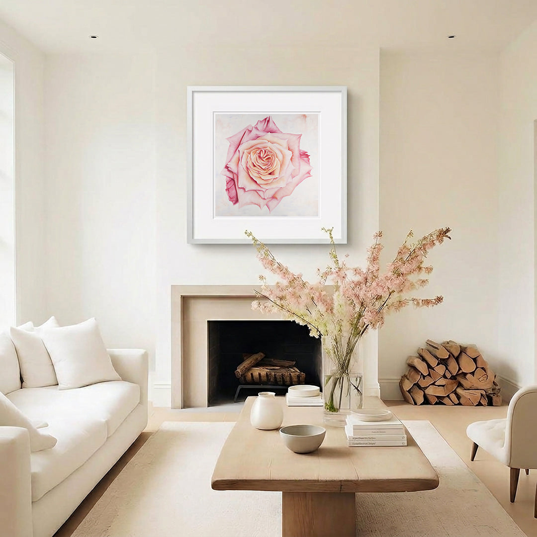 Pink Heirloom Rose - Botanical Print on Fine Art Paper
