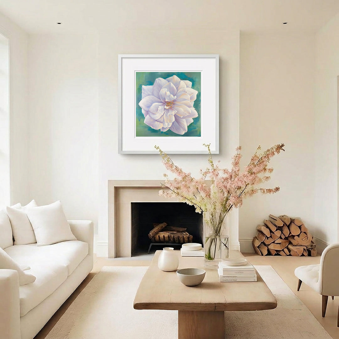 White Garden Rose - Botanical Print on Fine Art Paper
