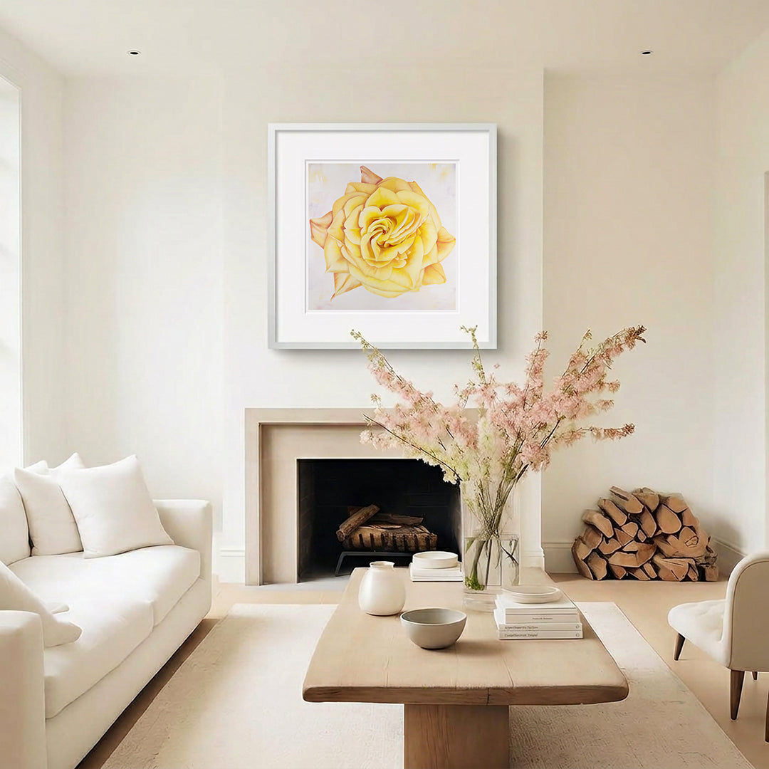 Yellow Heirloom Rose - Botanical Print on Fine Art Paper